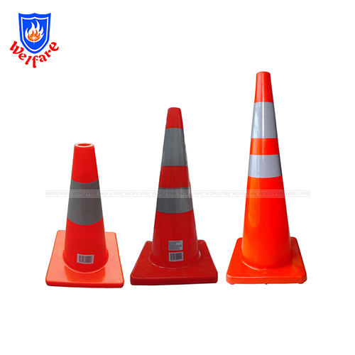 road safety red pvc traffic cone with reflective tape